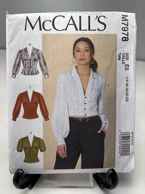 McCalls M7978 Womens Sewing Pattern Shirt Size 14 16 18 20 22 Uncut Retro Chic